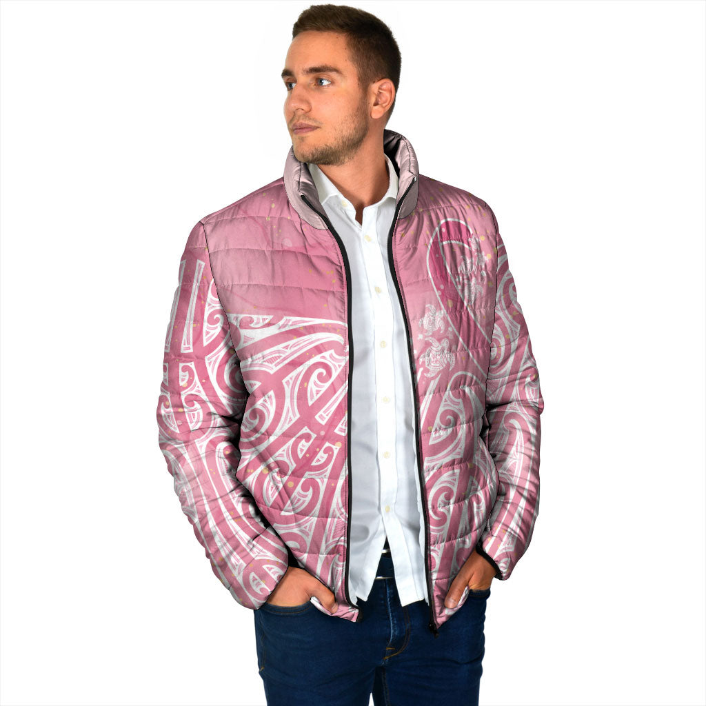 Breast Cancer Pink October Maori Padded Jacket Kia Kaha Kia Maia Kia Manawanui