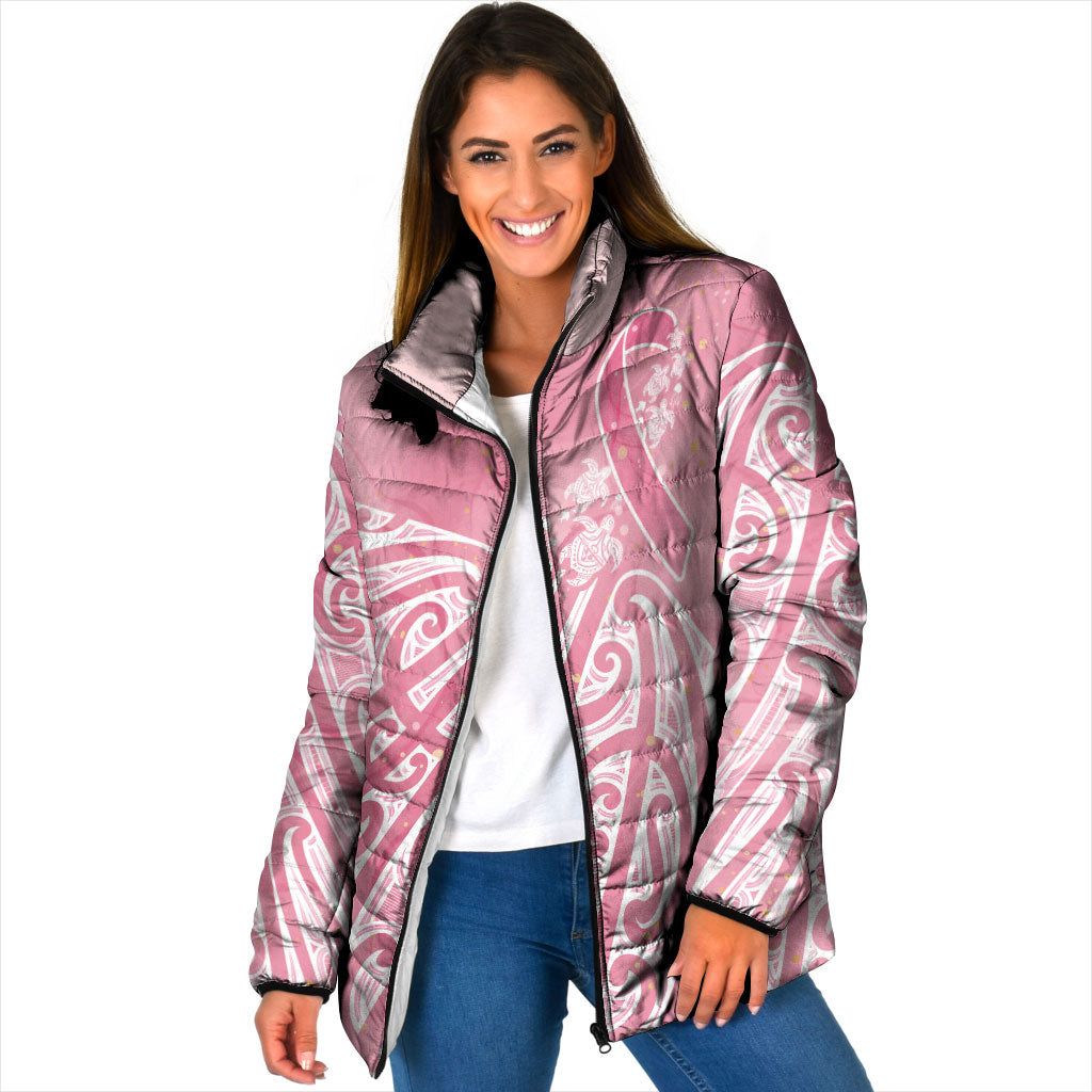 Breast Cancer Pink October Maori Padded Jacket Kia Kaha Kia Maia Kia Manawanui