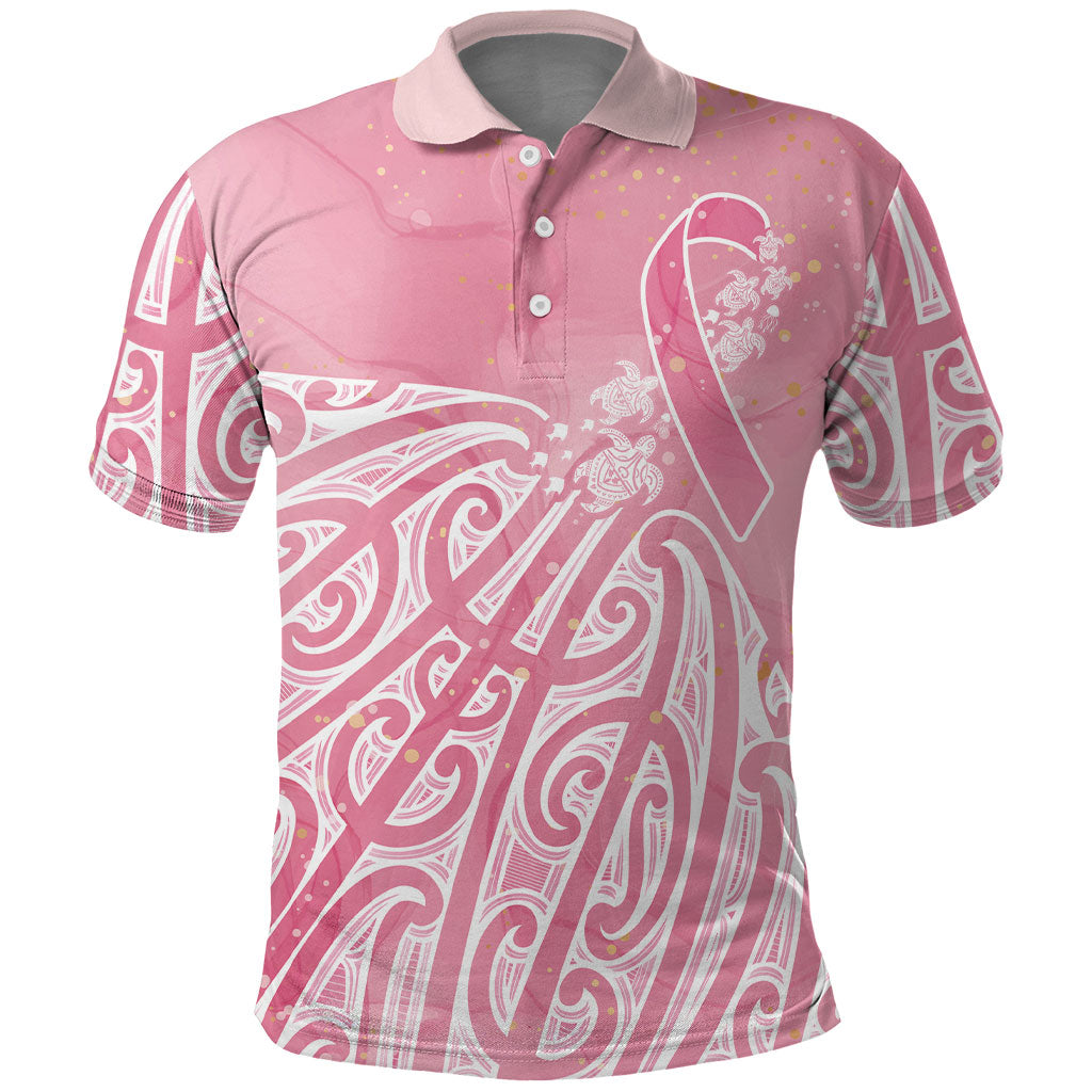 Breast Cancer Pink October Maori Polo Shirt Kia Kaha Kia Maia Kia Manawanui