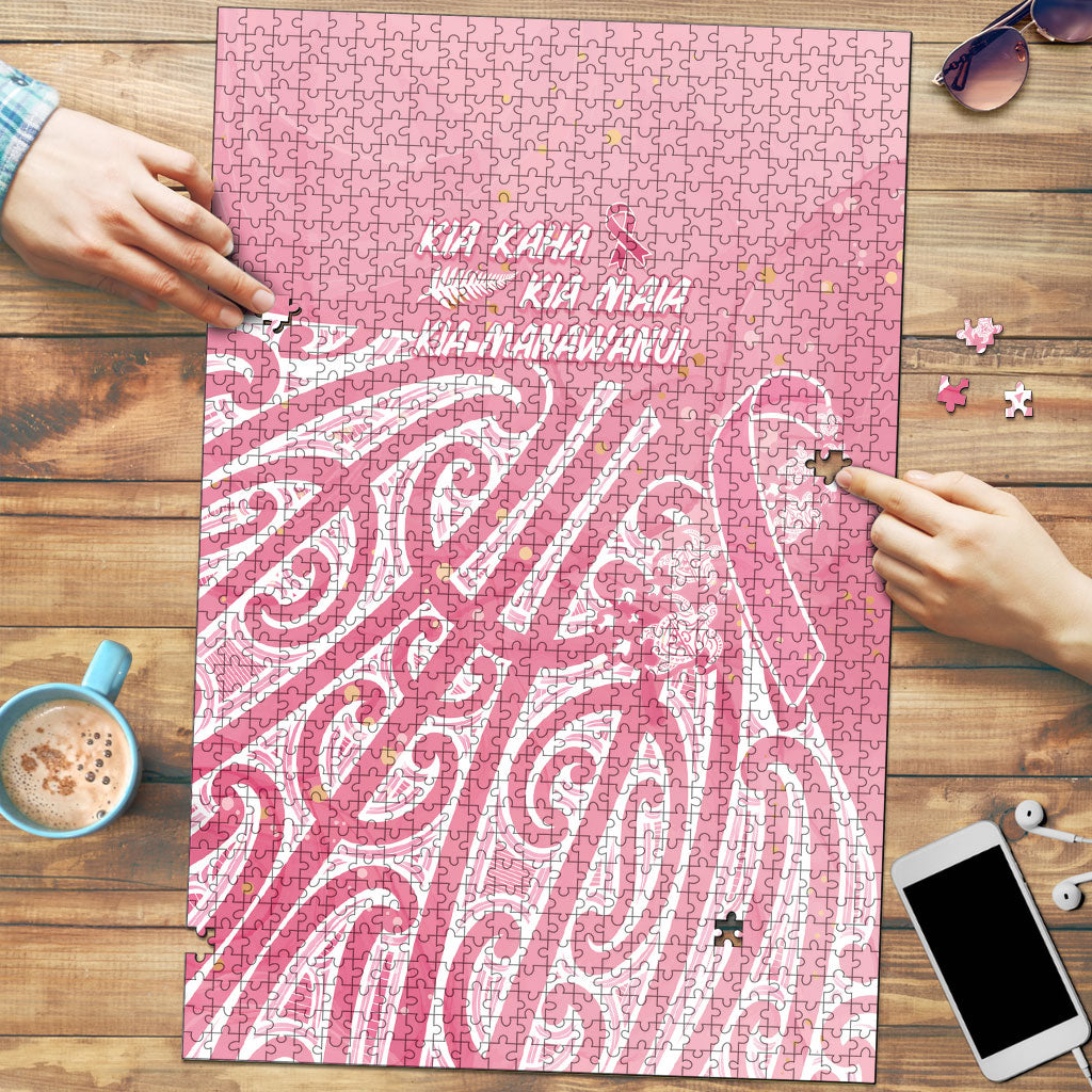 Breast Cancer Pink October Maori Puzzle Kia Kaha Kia Maia Kia Manawanui