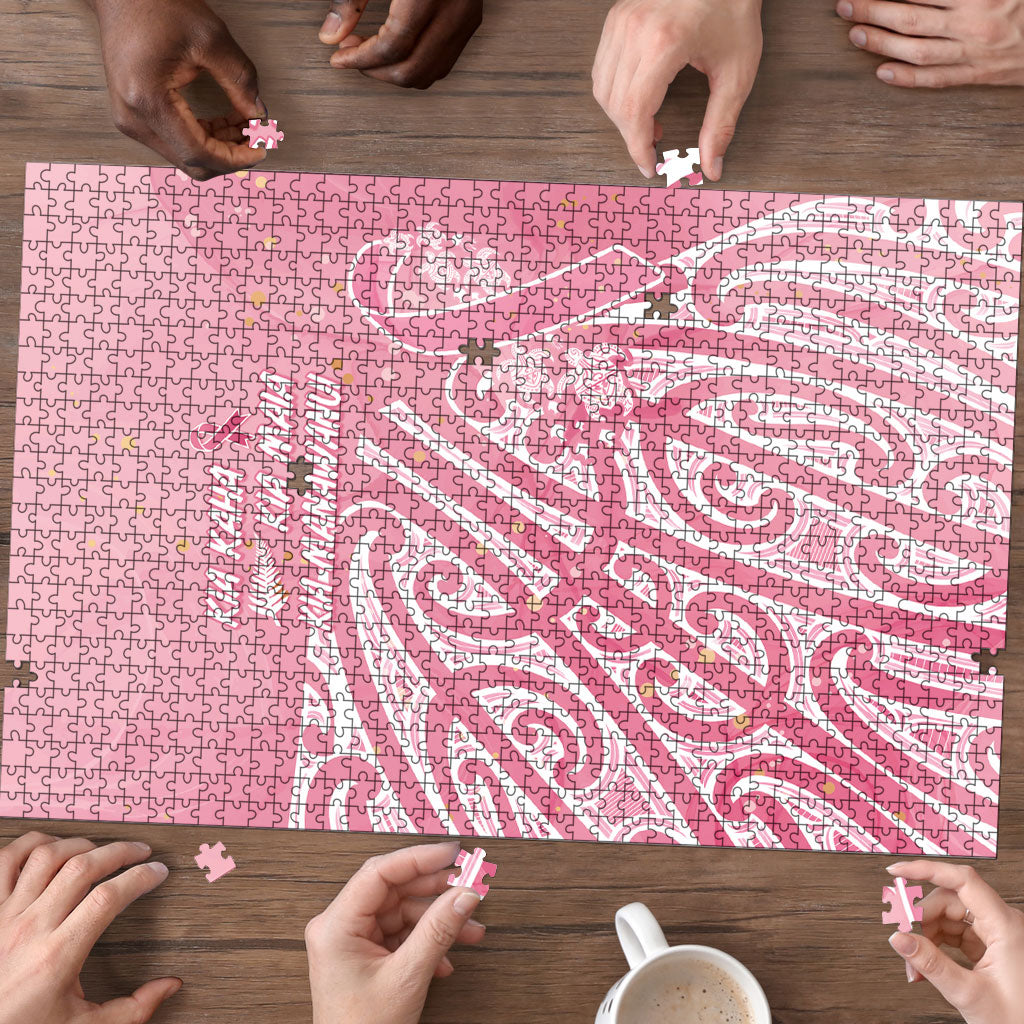 Breast Cancer Pink October Maori Puzzle Kia Kaha Kia Maia Kia Manawanui