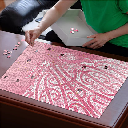 Breast Cancer Pink October Maori Puzzle Kia Kaha Kia Maia Kia Manawanui