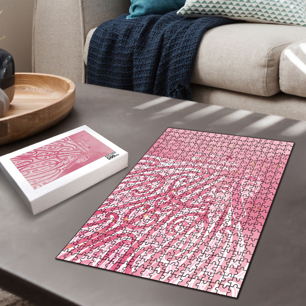 Breast Cancer Pink October Maori Puzzle Kia Kaha Kia Maia Kia Manawanui