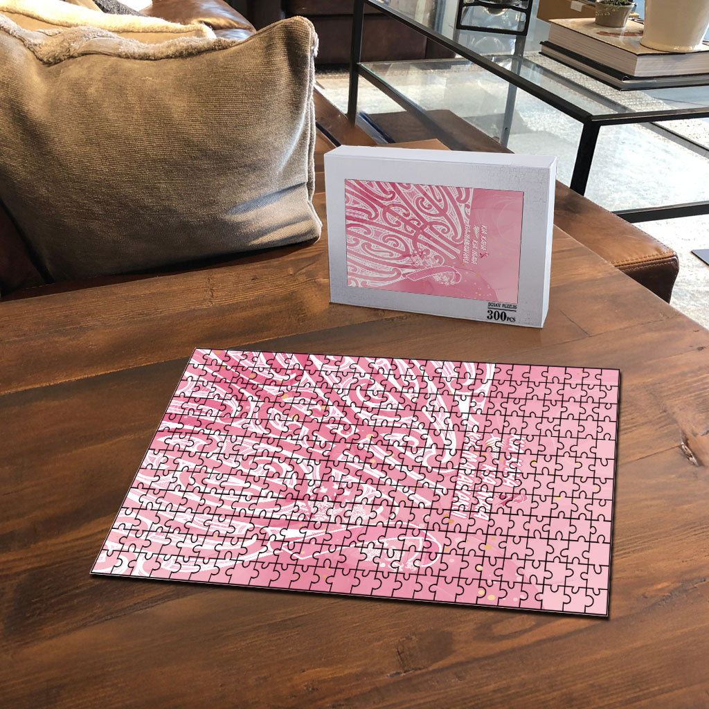 Breast Cancer Pink October Maori Puzzle Kia Kaha Kia Maia Kia Manawanui