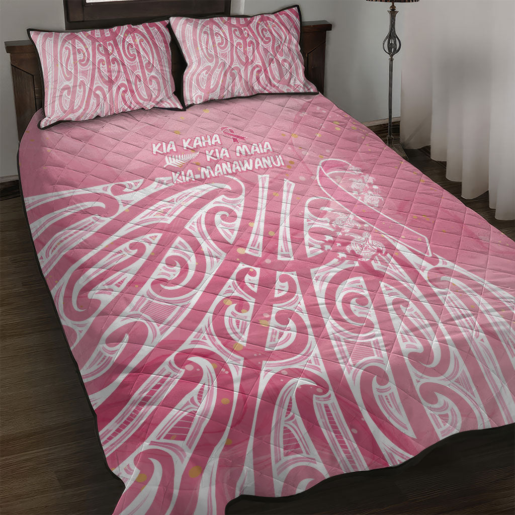 Breast Cancer Pink October Maori Quilt Bed Set Kia Kaha Kia Maia Kia Manawanui