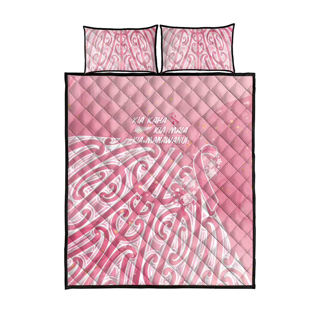 Breast Cancer Pink October Maori Quilt Bed Set Kia Kaha Kia Maia Kia Manawanui