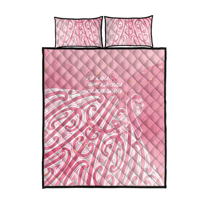 Breast Cancer Pink October Maori Quilt Bed Set Kia Kaha Kia Maia Kia Manawanui