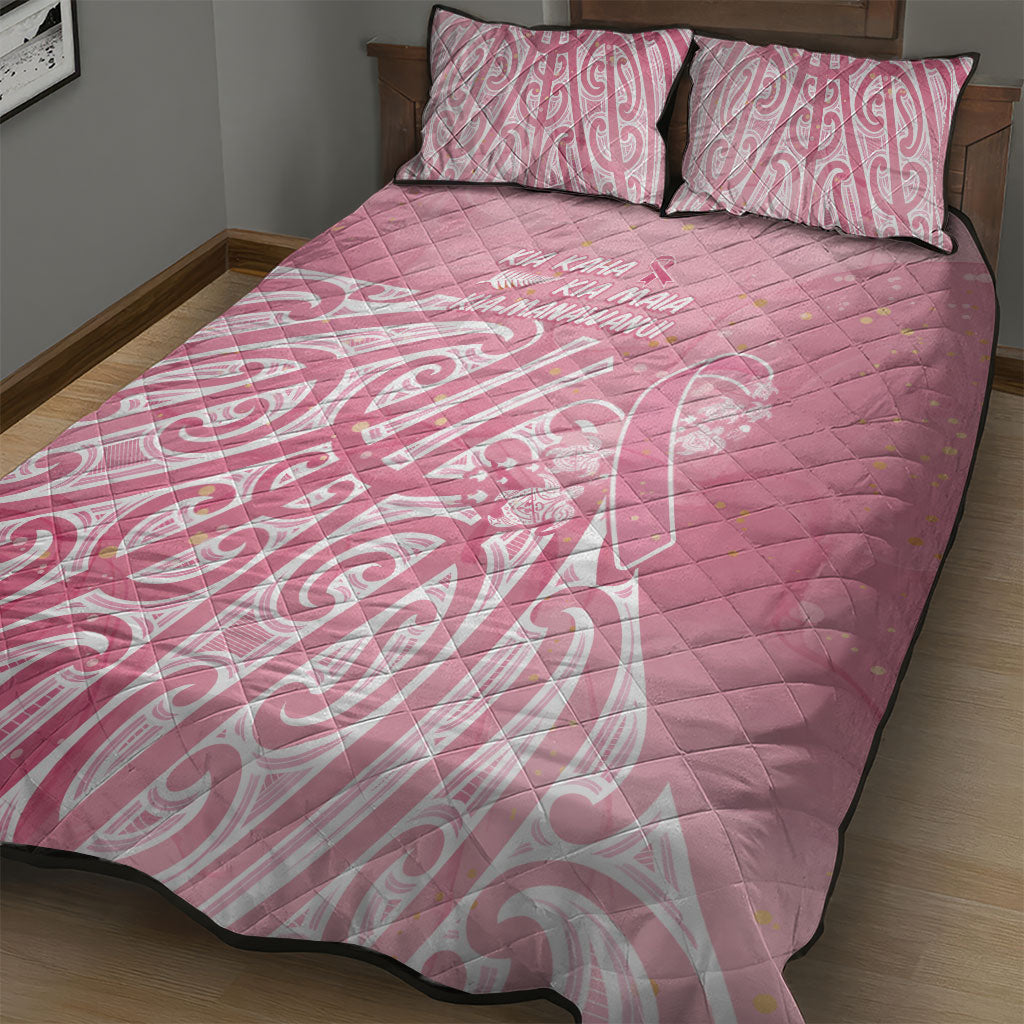 Breast Cancer Pink October Maori Quilt Bed Set Kia Kaha Kia Maia Kia Manawanui
