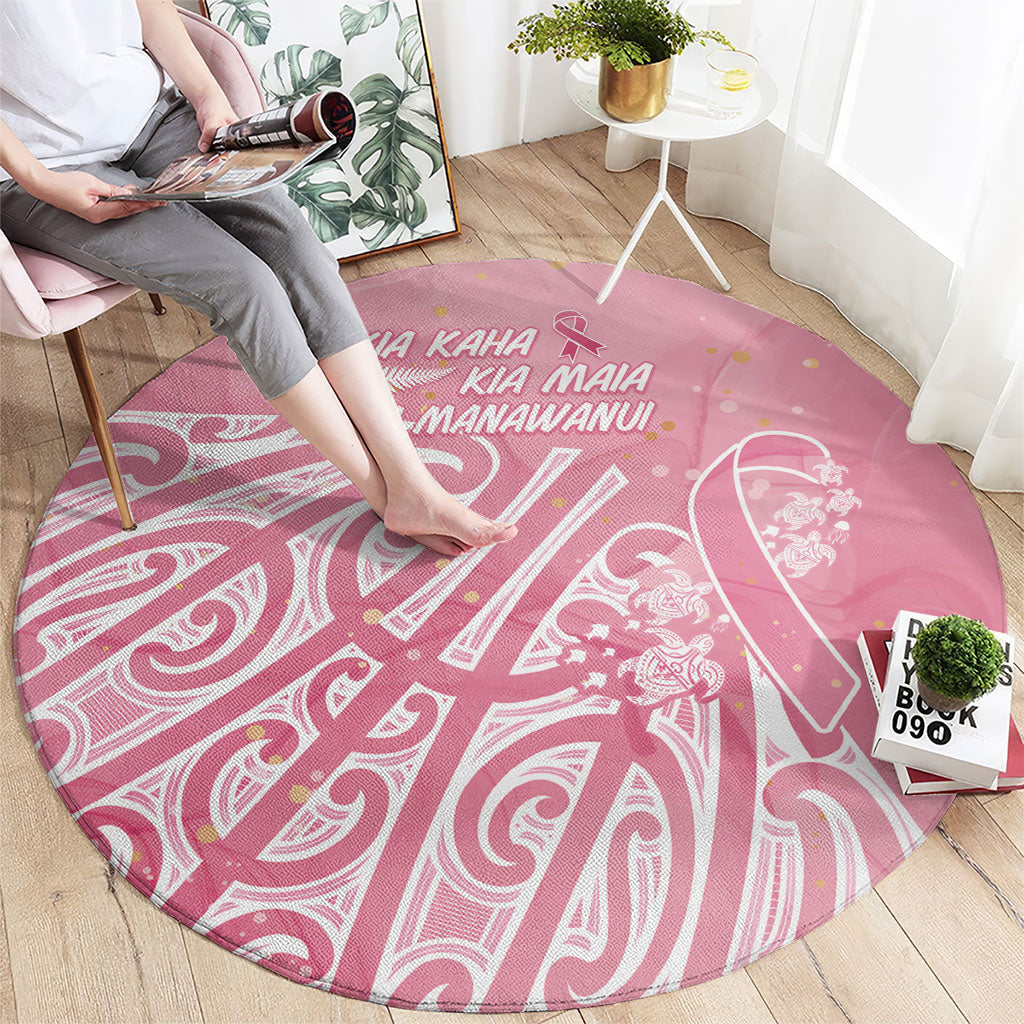 Breast Cancer Pink October Maori Round Carpet Kia Kaha Kia Maia Kia Manawanui