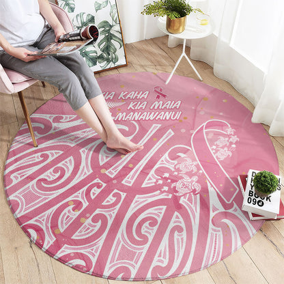 Breast Cancer Pink October Maori Round Carpet Kia Kaha Kia Maia Kia Manawanui