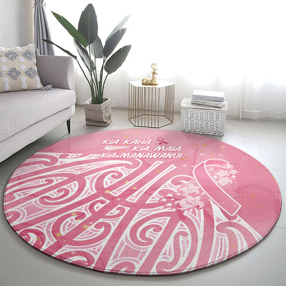 Breast Cancer Pink October Maori Round Carpet Kia Kaha Kia Maia Kia Manawanui