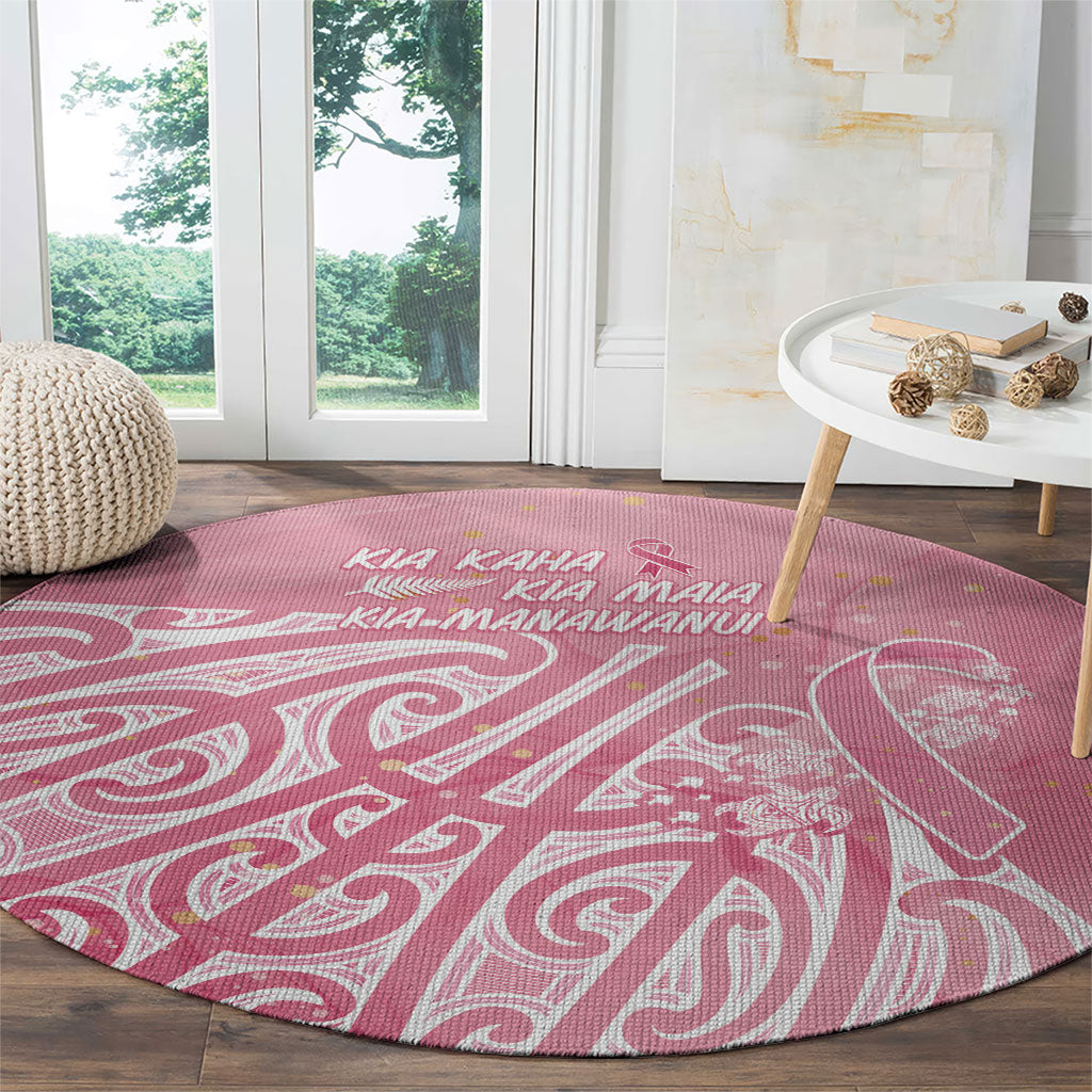 Breast Cancer Pink October Maori Round Carpet Kia Kaha Kia Maia Kia Manawanui