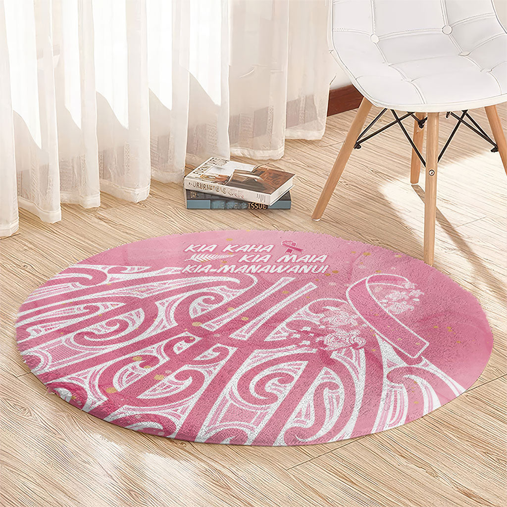 Breast Cancer Pink October Maori Round Carpet Kia Kaha Kia Maia Kia Manawanui