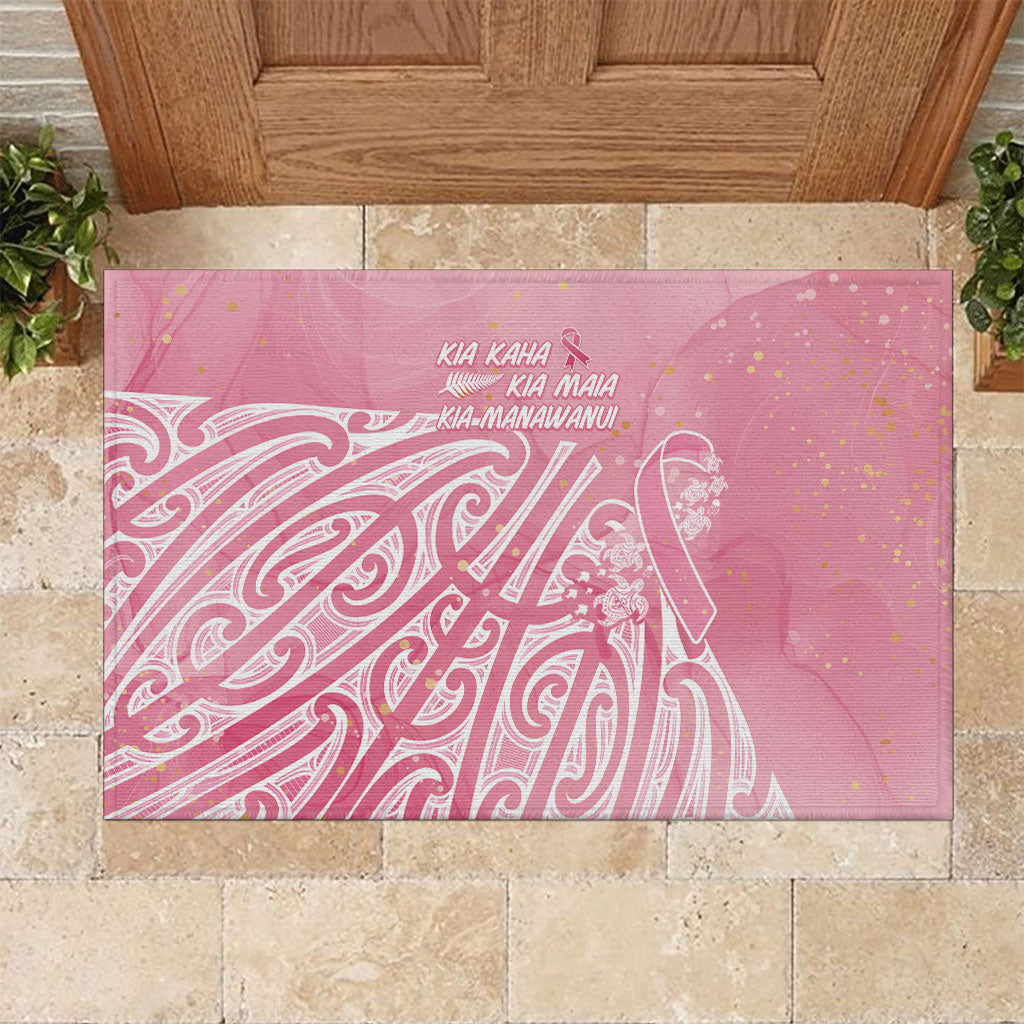 Breast Cancer Pink October Maori Rubber Doormat Kia Kaha Kia Maia Kia Manawanui