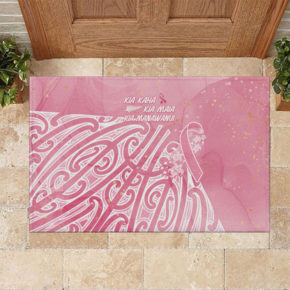 Breast Cancer Pink October Maori Rubber Doormat Kia Kaha Kia Maia Kia Manawanui