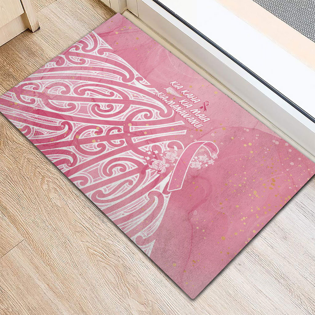 Breast Cancer Pink October Maori Rubber Doormat Kia Kaha Kia Maia Kia Manawanui