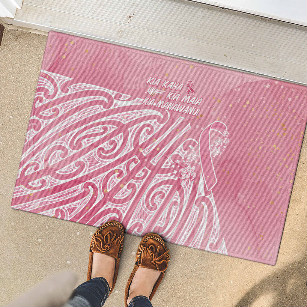Breast Cancer Pink October Maori Rubber Doormat Kia Kaha Kia Maia Kia Manawanui