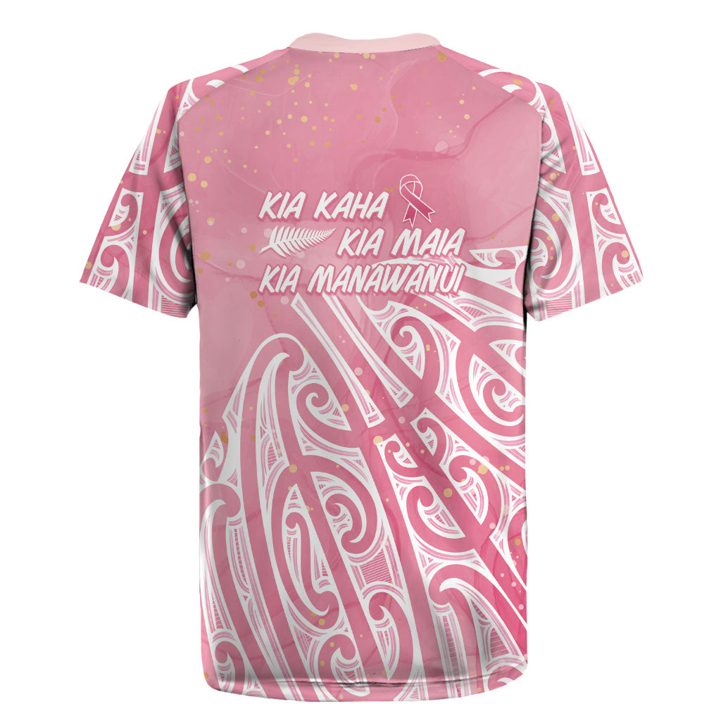 Breast Cancer Pink October Maori Rugby Jersey Kia Kaha Kia Maia Kia Manawanui