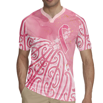 Breast Cancer Pink October Maori Rugby Jersey Kia Kaha Kia Maia Kia Manawanui