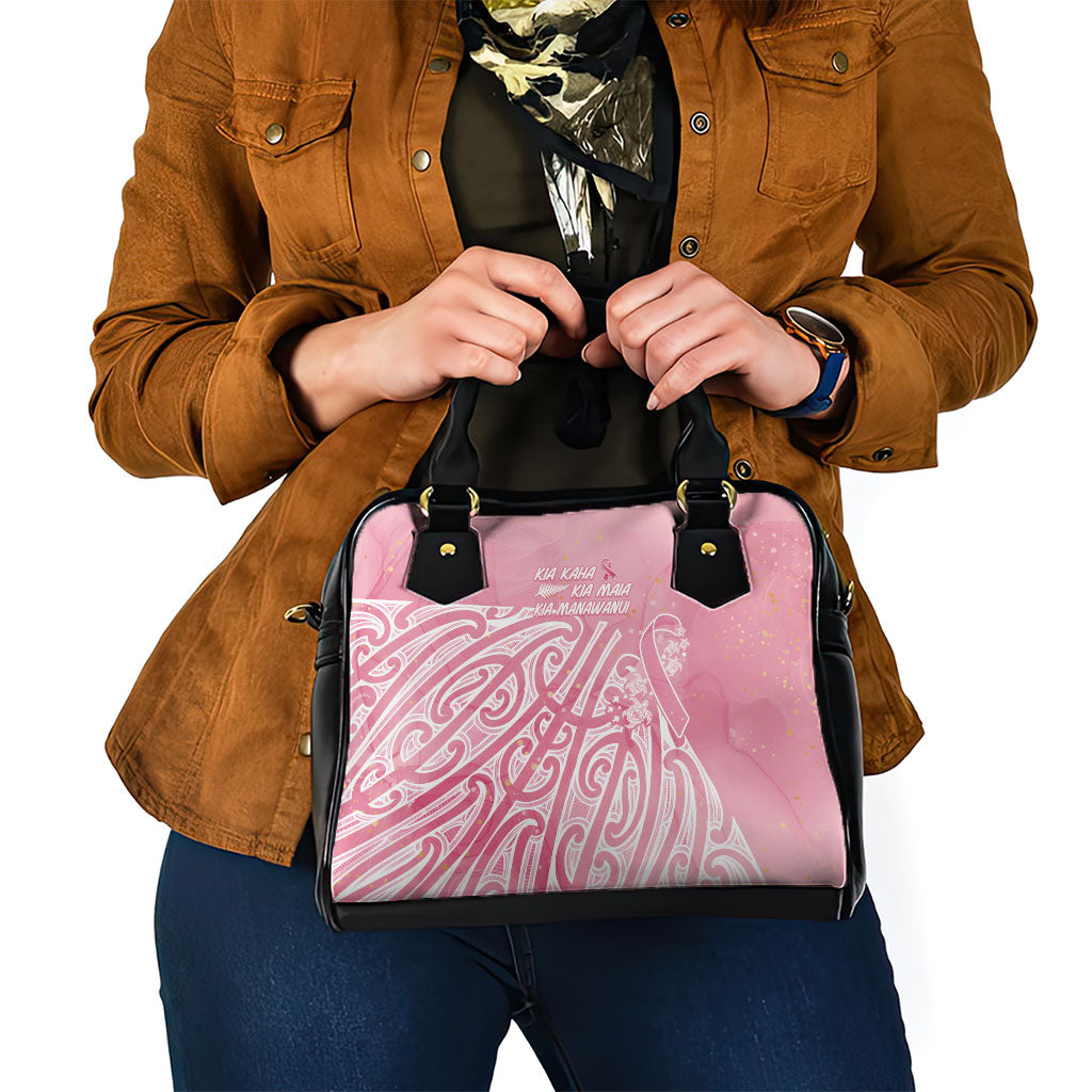 Breast Cancer Pink October Maori Shoulder Handbag Kia Kaha Kia Maia Kia Manawanui