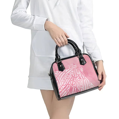 Breast Cancer Pink October Maori Shoulder Handbag Kia Kaha Kia Maia Kia Manawanui