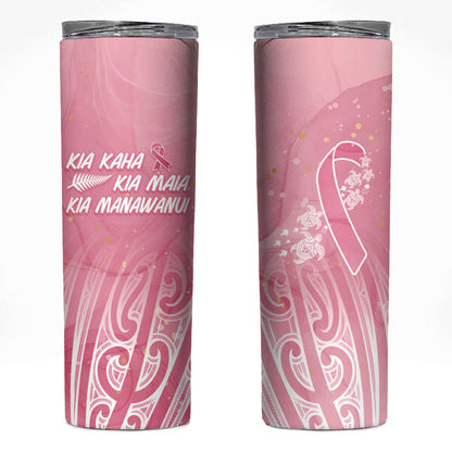 Breast Cancer Pink October Maori Skinny Tumbler Kia Kaha Kia Maia Kia Manawanui