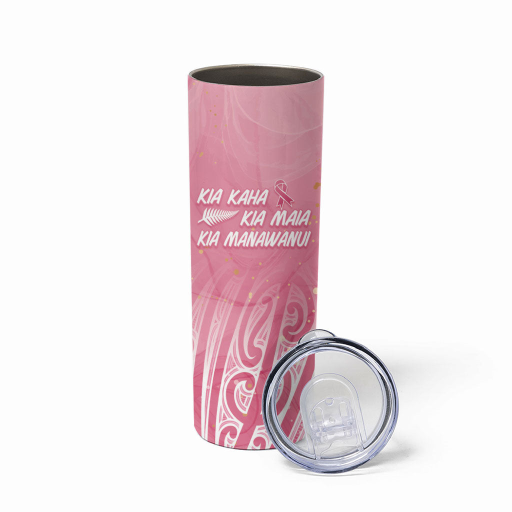 Breast Cancer Pink October Maori Skinny Tumbler Kia Kaha Kia Maia Kia Manawanui