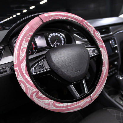Breast Cancer Pink October Maori Steering Wheel Cover Kia Kaha Kia Maia Kia Manawanui