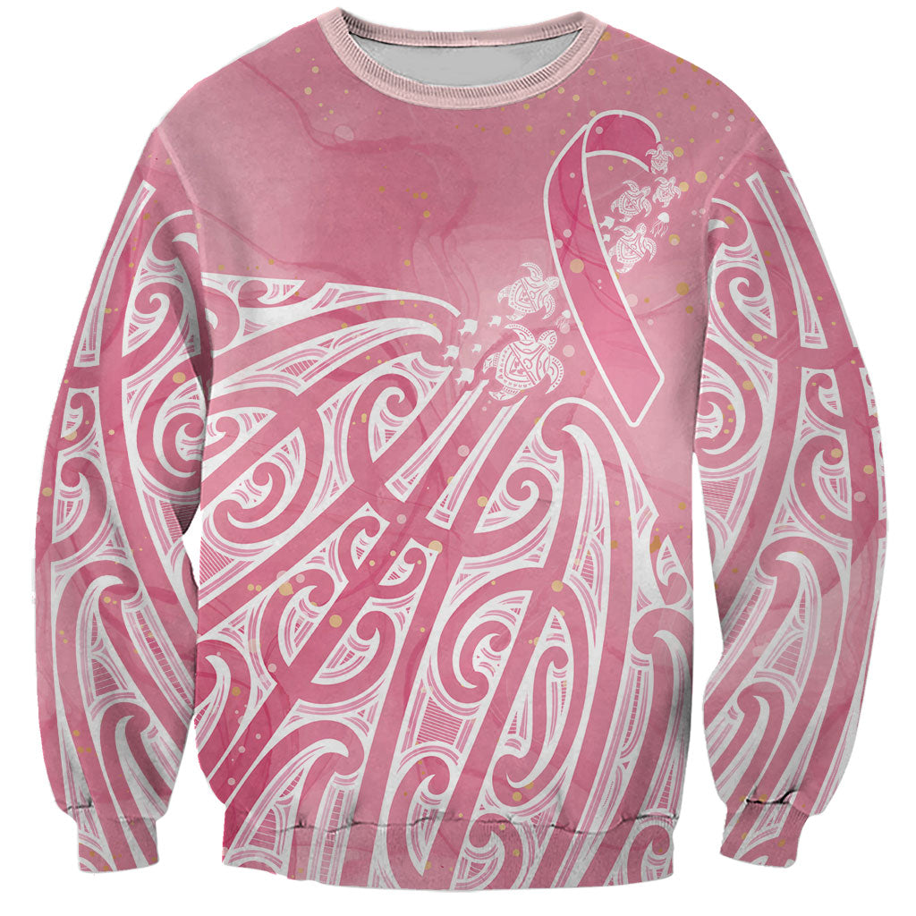 Breast Cancer Pink October Maori Sweatshirt Kia Kaha Kia Maia Kia Manawanui