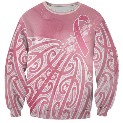 Breast Cancer Pink October Maori Sweatshirt Kia Kaha Kia Maia Kia Manawanui