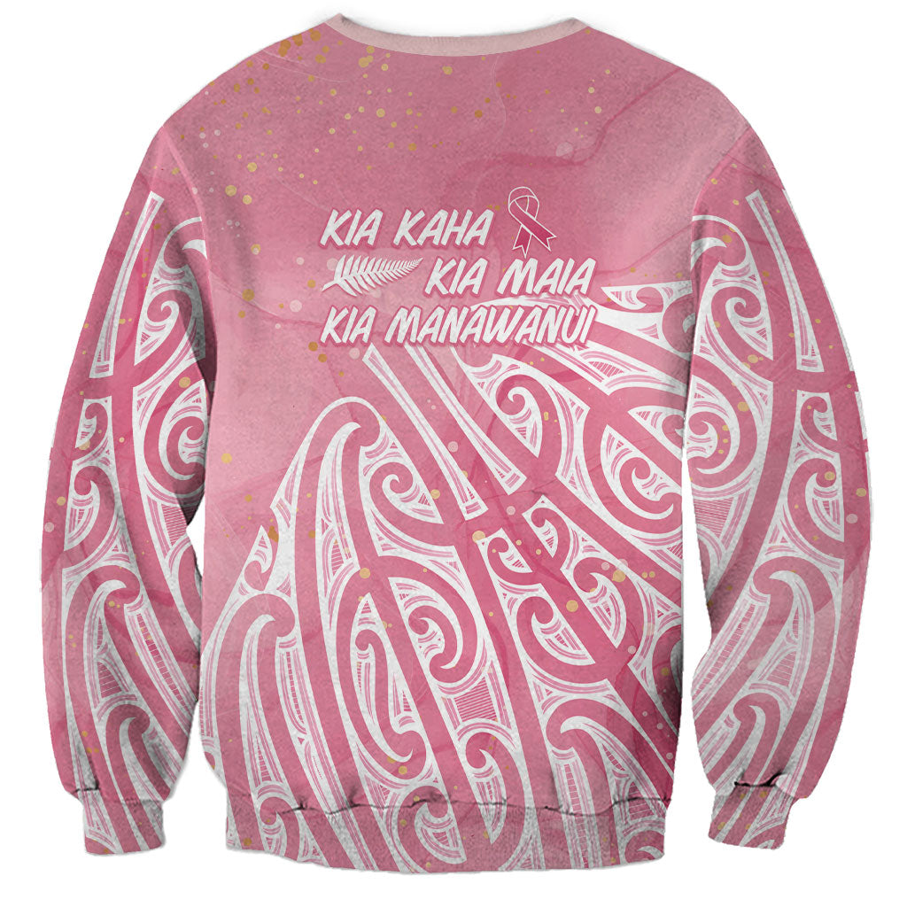 Breast Cancer Pink October Maori Sweatshirt Kia Kaha Kia Maia Kia Manawanui