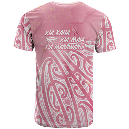 Breast Cancer Pink October Maori T Shirt Kia Kaha Kia Maia Kia Manawanui