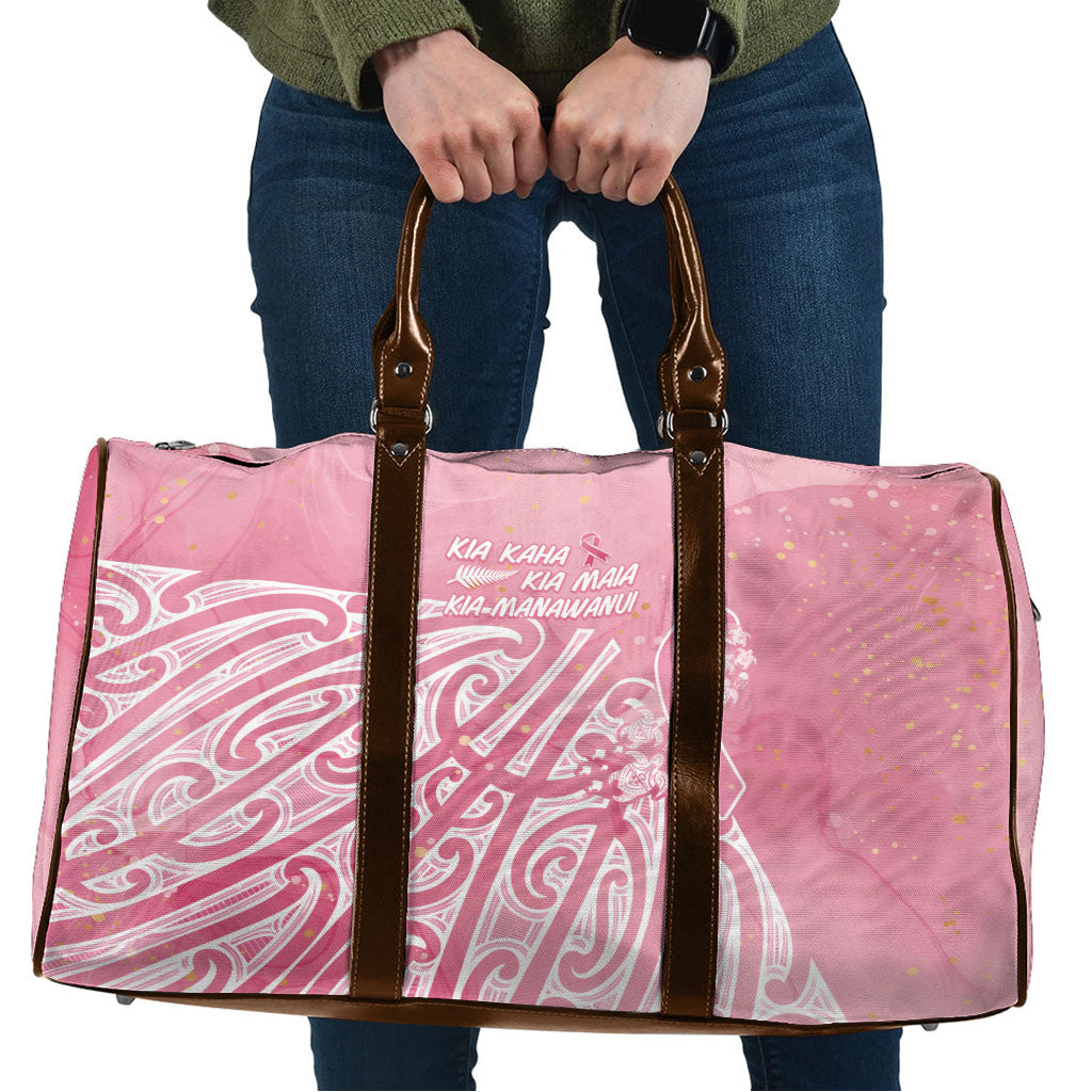 Breast Cancer Pink October Maori Travel Bag Kia Kaha Kia Maia Kia Manawanui