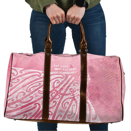 Breast Cancer Pink October Maori Travel Bag Kia Kaha Kia Maia Kia Manawanui