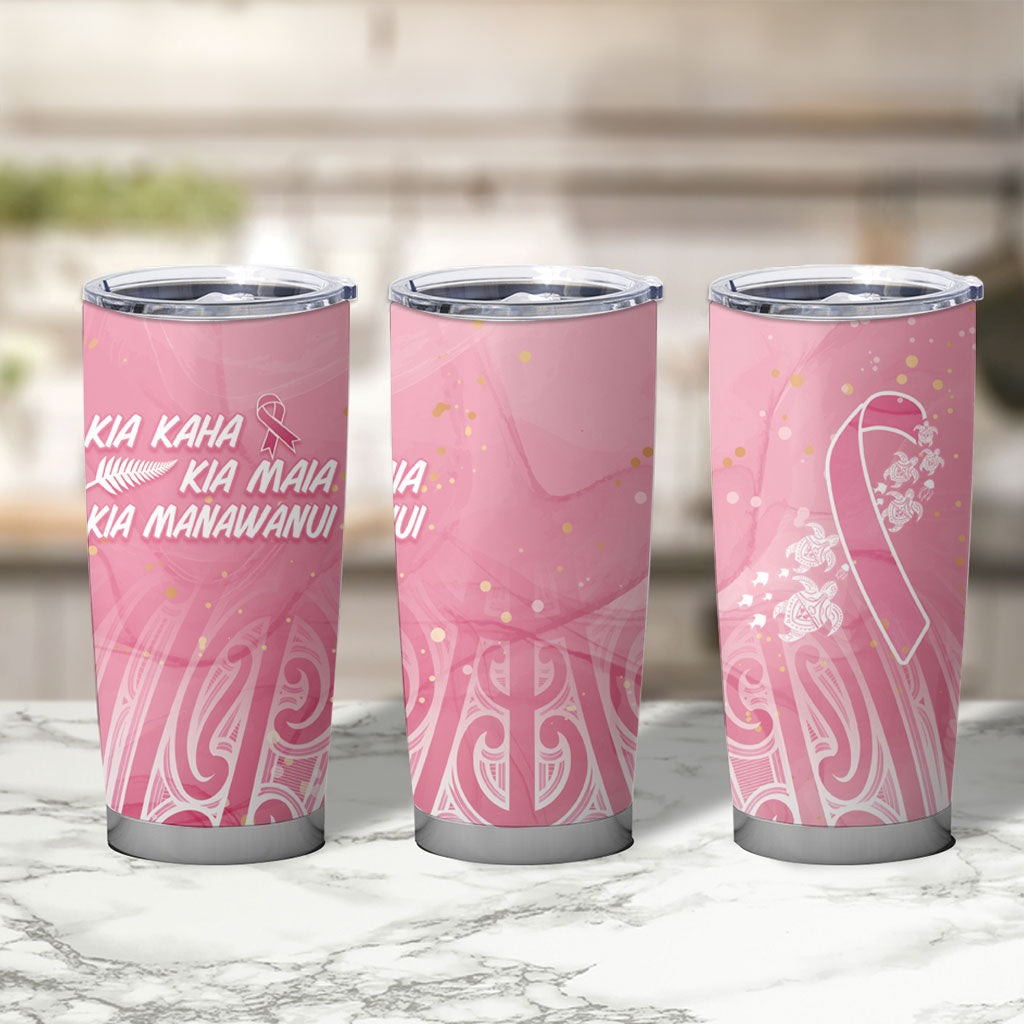 Breast Cancer Pink October Maori Tumbler Cup Kia Kaha Kia Maia Kia Manawanui