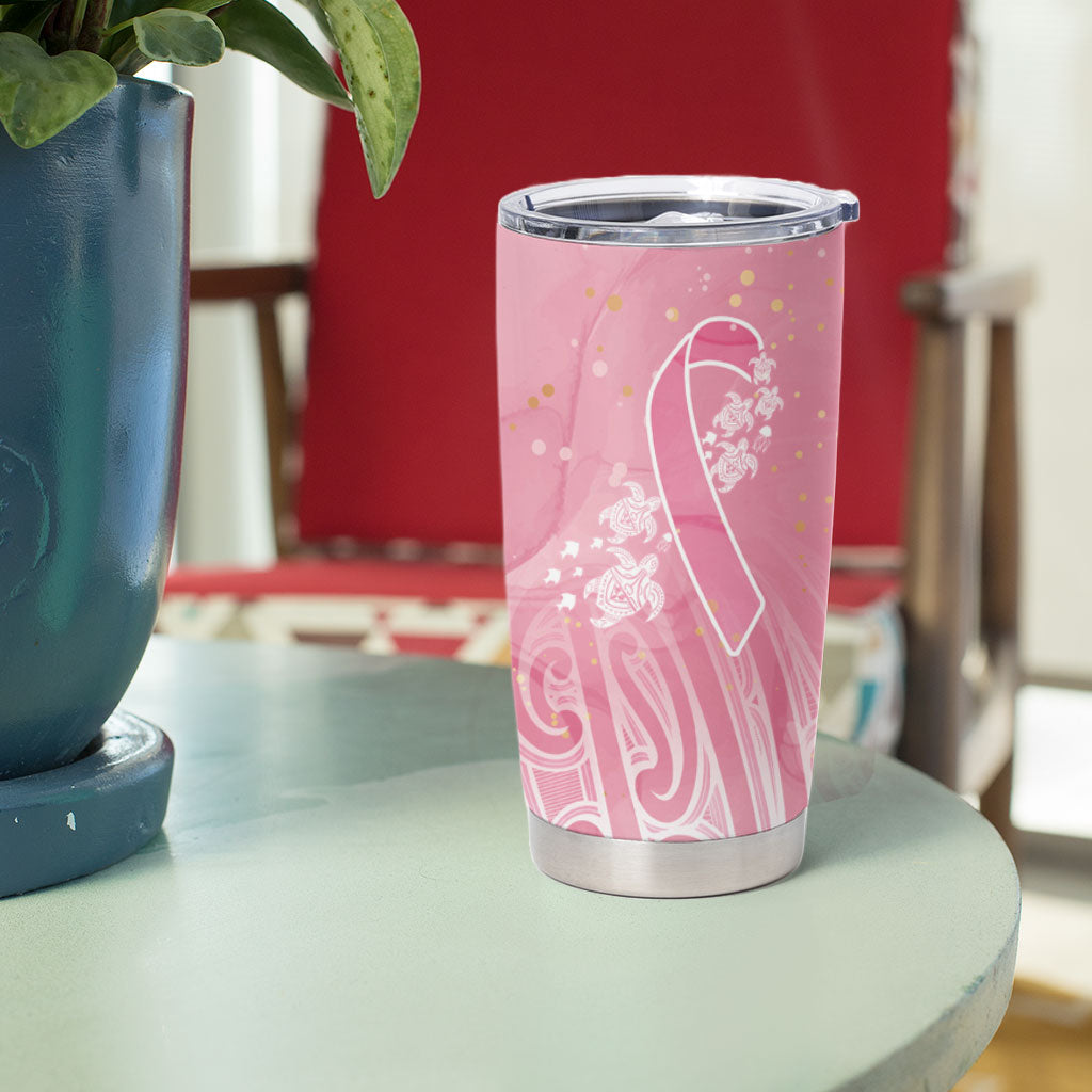 Breast Cancer Pink October Maori Tumbler Cup Kia Kaha Kia Maia Kia Manawanui