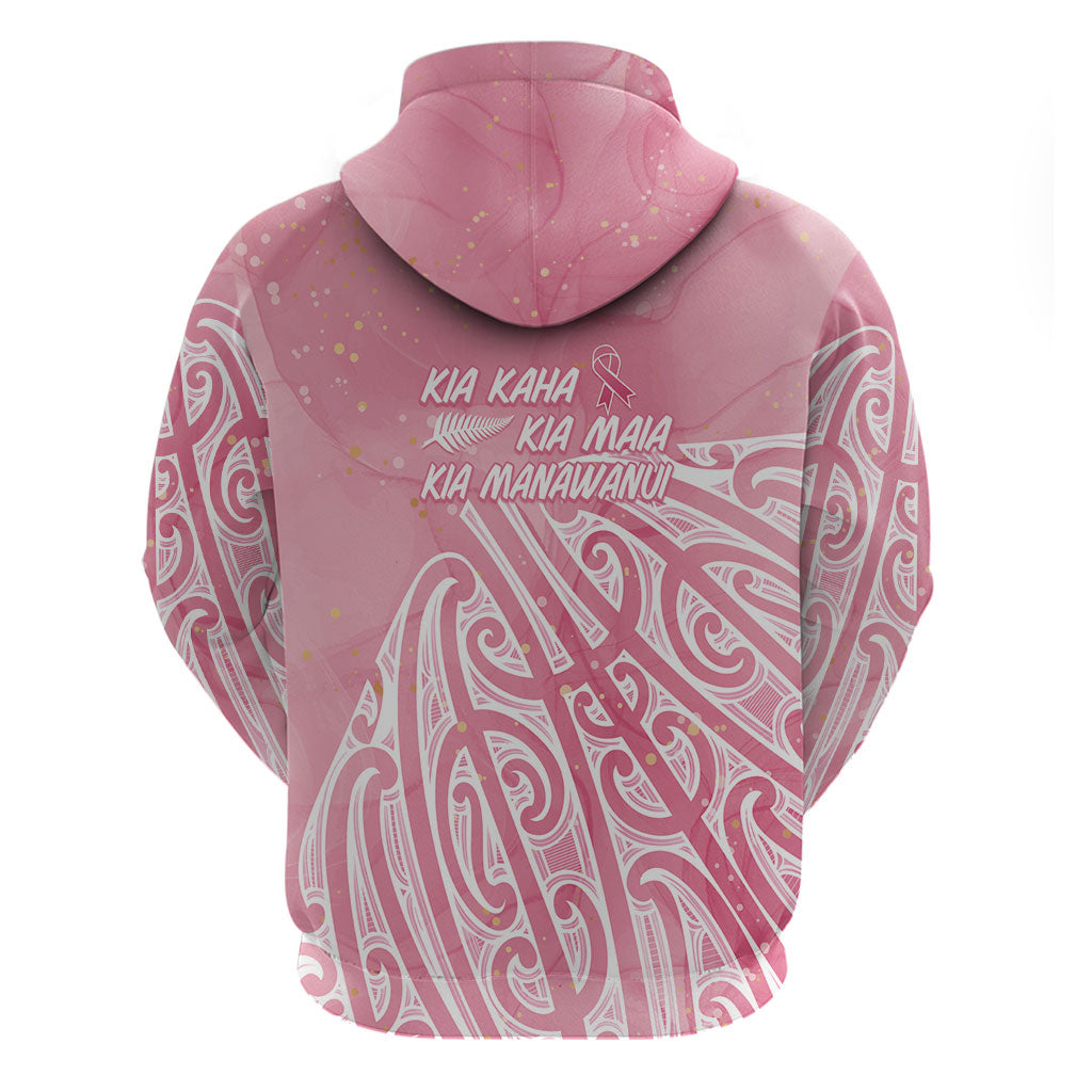 Breast Cancer Pink October Maori Zip Hoodie Kia Kaha Kia Maia Kia Manawanui