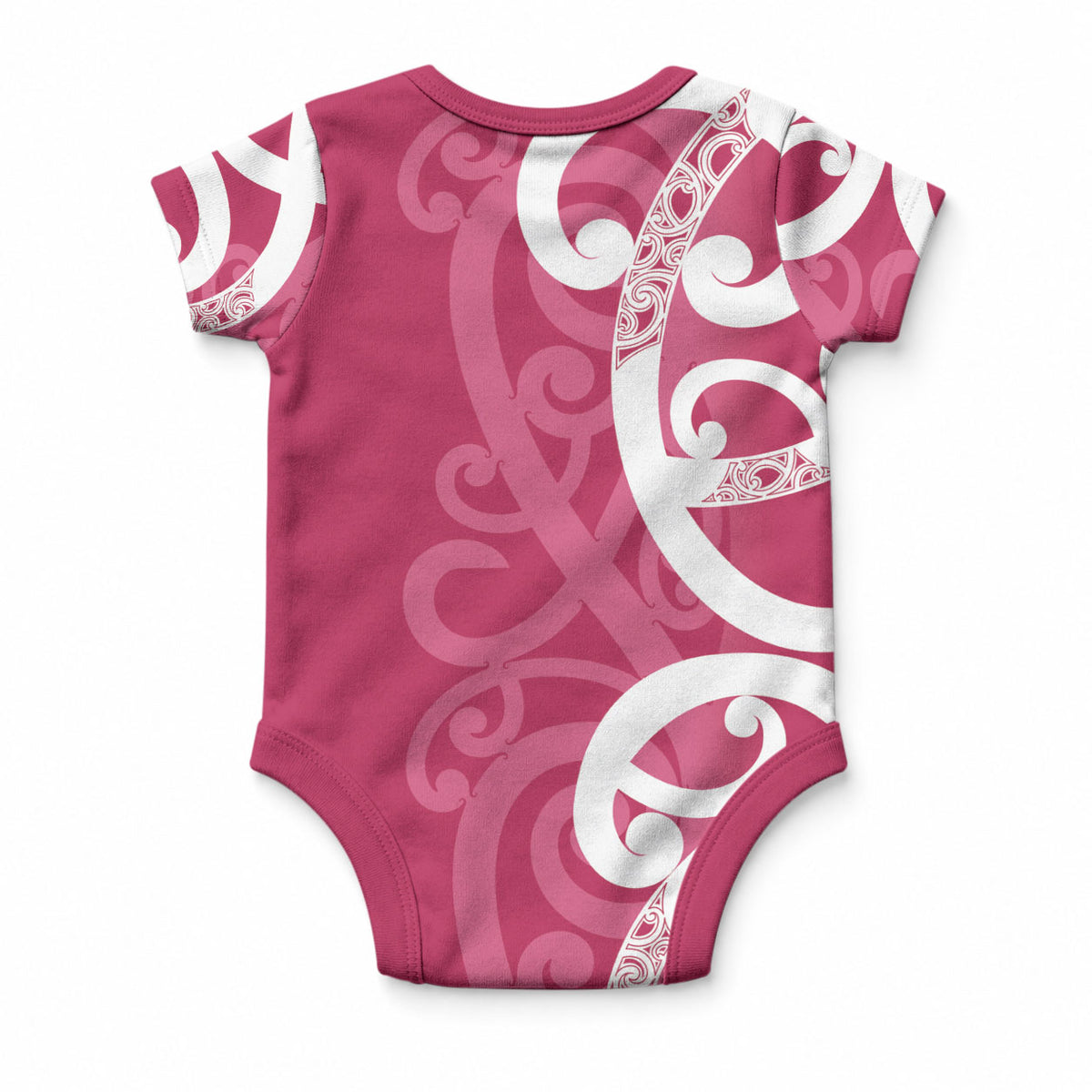 Breast Cancer Awareness Maori Baby Onesie Koru Kowhaiwhai