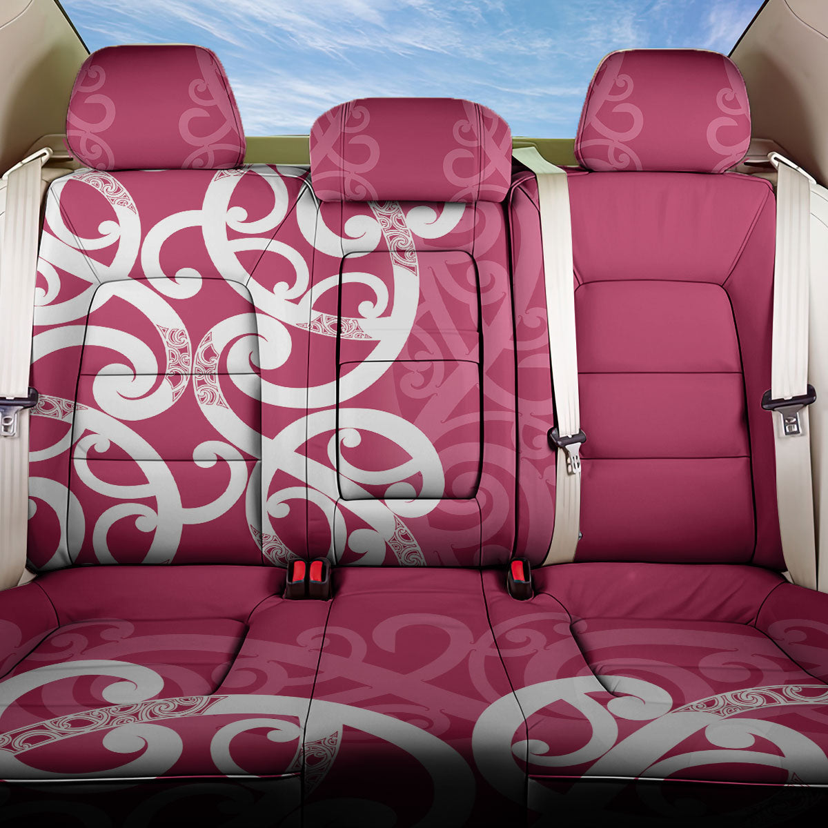 Breast Cancer Pink October Maori Back Car Seat Cover Koru Kowhaiwhai