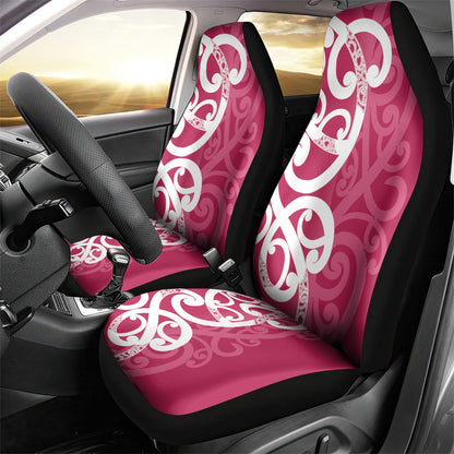 Breast Cancer Pink October Maori Car Seat Cover Koru Kowhaiwhai