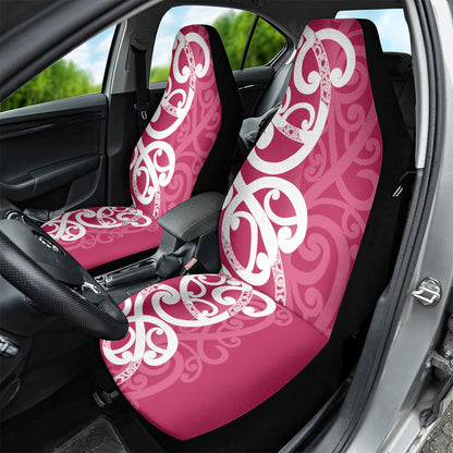 Breast Cancer Pink October Maori Car Seat Cover Koru Kowhaiwhai