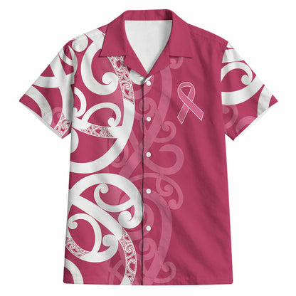 Breast Cancer Pink October Maori Hawaiian Shirt Koru Kowhaiwhai