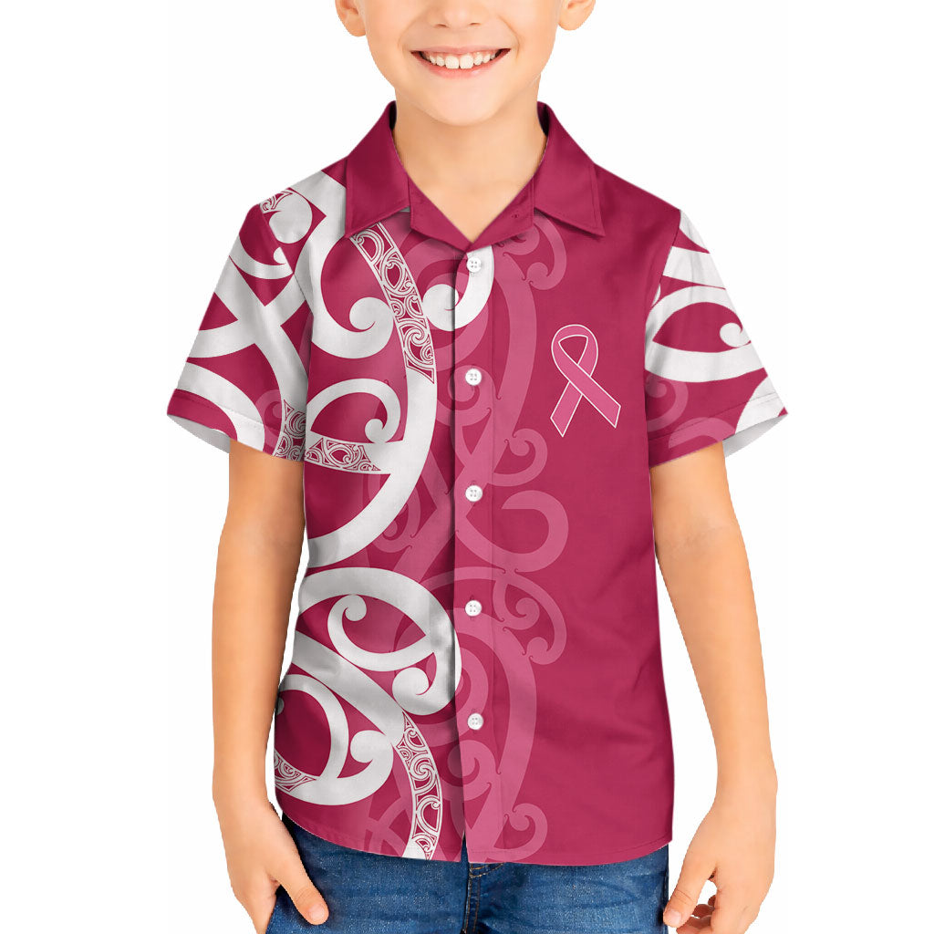 Breast Cancer Pink October Maori Hawaiian Shirt Koru Kowhaiwhai