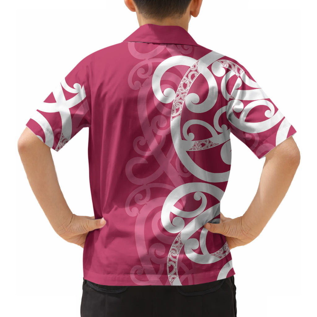 Breast Cancer Pink October Maori Hawaiian Shirt Koru Kowhaiwhai