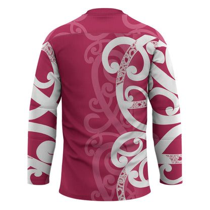 Breast Cancer Pink October Maori Hockey Jersey Koru Kowhaiwhai