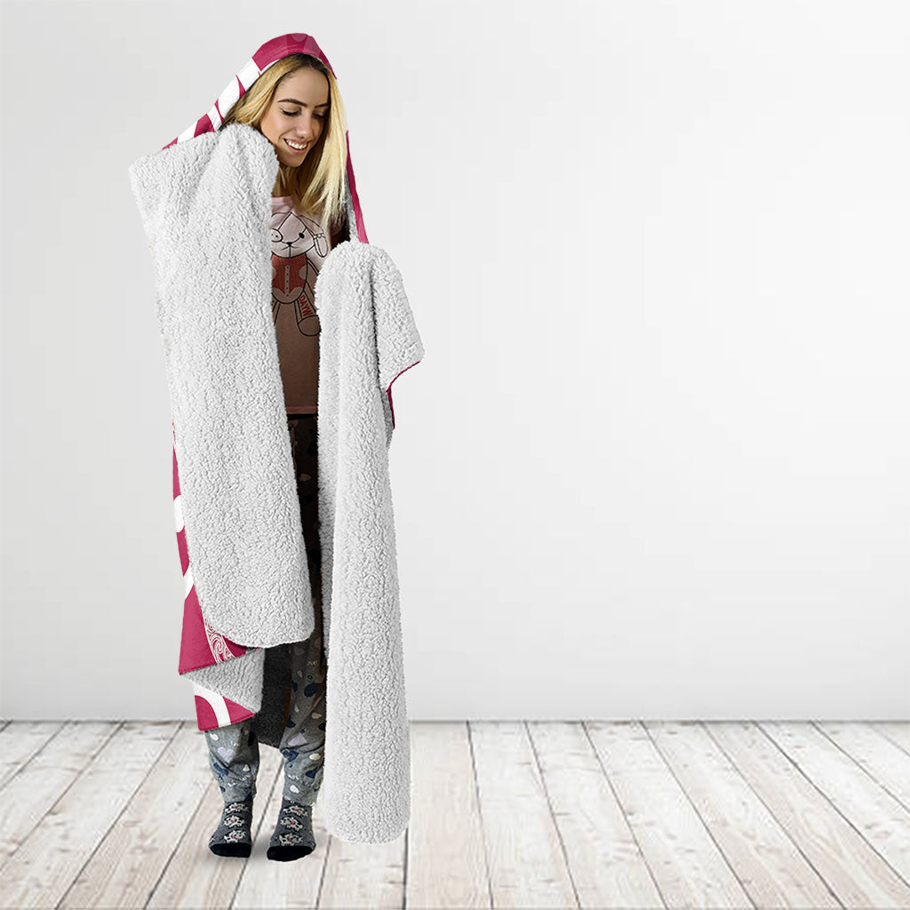Breast Cancer Pink October Maori Hooded Blanket Koru Kowhaiwhai