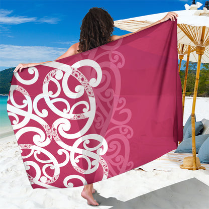 Breast Cancer Pink October Maori Sarong Koru Kowhaiwhai