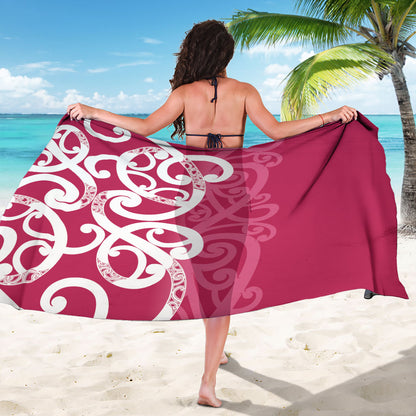 Breast Cancer Pink October Maori Sarong Koru Kowhaiwhai