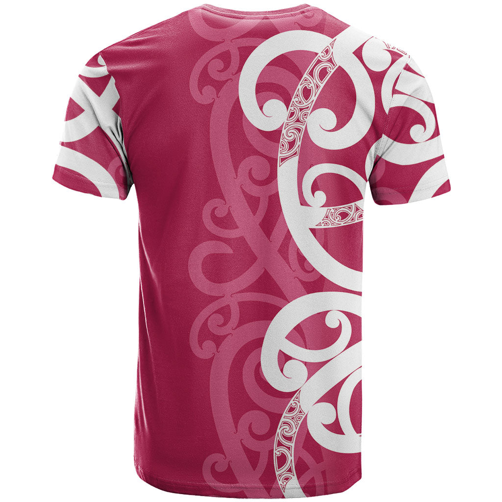 Breast Cancer Pink October Maori T Shirt Koru Kowhaiwhai