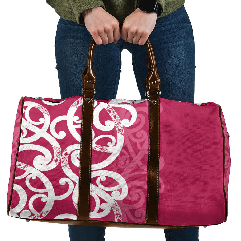 Breast Cancer Pink October Maori Travel Bag Koru Kowhaiwhai